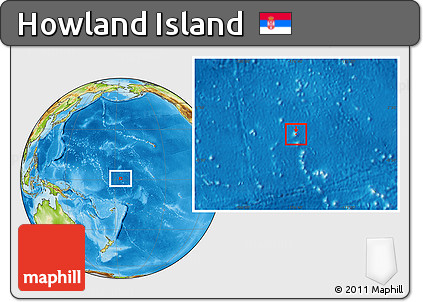 Blank Location Map of Howland Island, physical outside