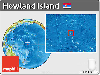 Blank Location Map of Howland Island, physical outside