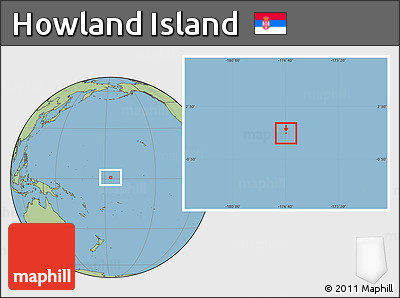 Blank Location Map of Howland Island, savanna style outside