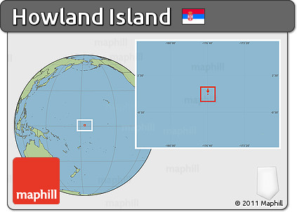 Blank Location Map of Howland Island, savanna style outside