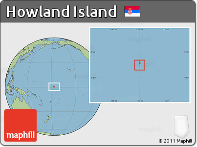 Blank Location Map of Howland Island, savanna style outside