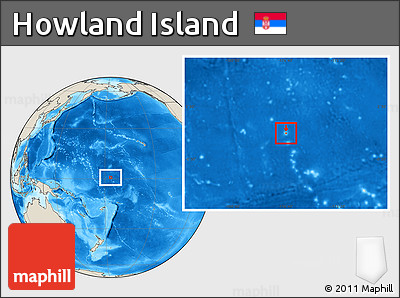 Blank Location Map of Howland Island, shaded relief outside