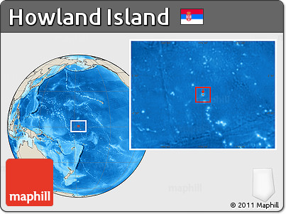 Blank Location Map of Howland Island, shaded relief outside