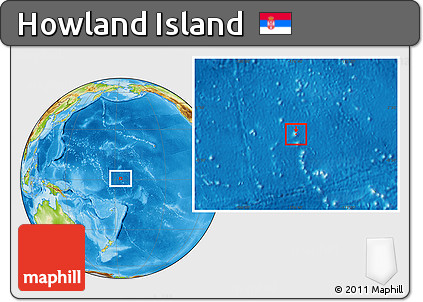 Flag Location Map of Howland Island, physical outside