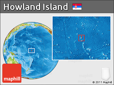 Flag Location Map of Howland Island, physical outside