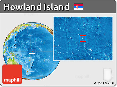 Flag Location Map of Howland Island, physical outside