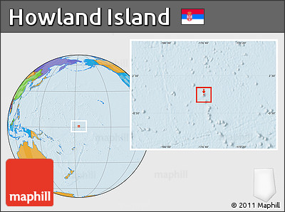 Physical Location Map of Howland Island, political outside