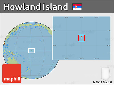 Physical Location Map of Howland Island, savanna style outside