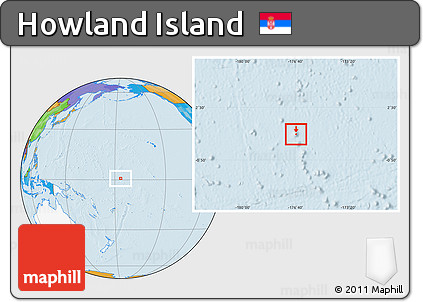 Political Location Map of Howland Island, highlighted continent