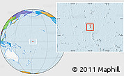 Political Location Map of Howland Island, highlighted continent