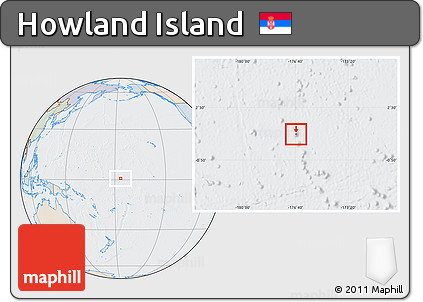 Political Location Map of Howland Island, lighten, semi-desaturated