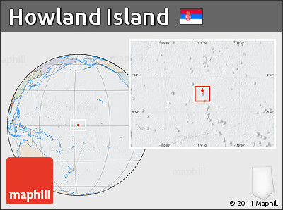 Political Location Map of Howland Island, lighten, semi-desaturated