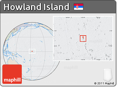 Political Location Map of Howland Island, lighten, semi-desaturated