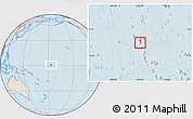 Political Location Map of Howland Island, lighten, semi-desaturated, land only