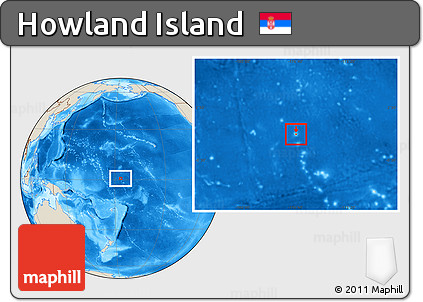 Political Location Map of Howland Island, shaded relief outside