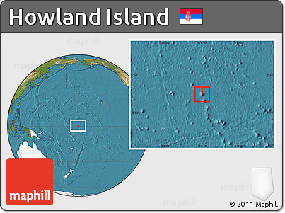 Satellite Location Map of Howland Island, highlighted continent