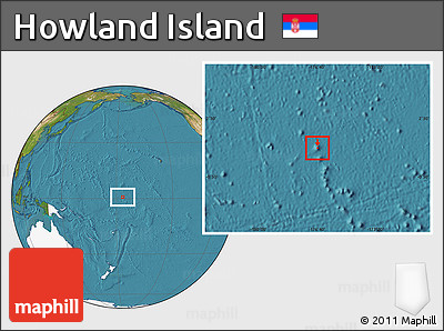 Satellite Location Map of Howland Island, highlighted continent