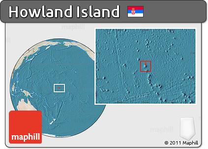 Satellite Location Map of Howland Island, lighten, land only