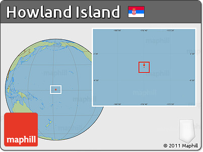 Satellite Location Map of Howland Island, savanna style outside
