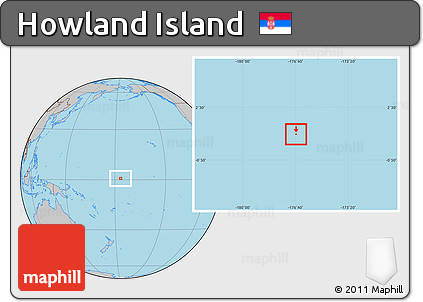 Savanna Style Location Map of Howland Island, gray outside