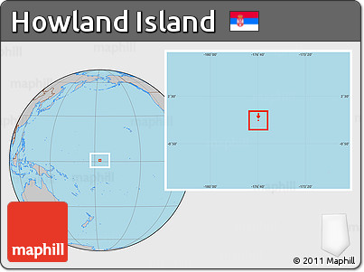 Savanna Style Location Map of Howland Island, gray outside