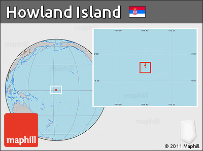 Savanna Style Location Map of Howland Island, gray outside