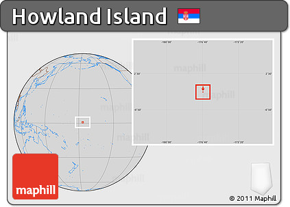 Savanna Style Location Map of Howland Island, lighten, desaturated