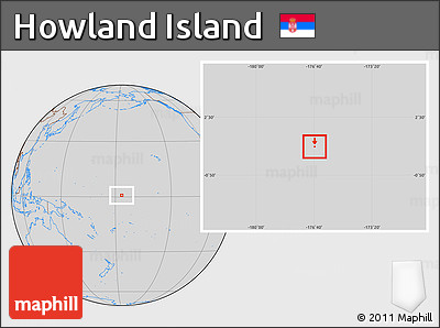 Savanna Style Location Map of Howland Island, lighten, desaturated