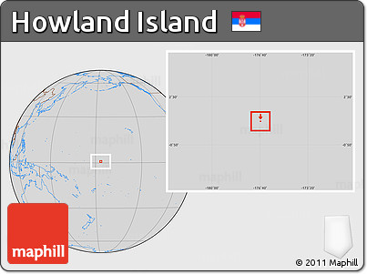 Savanna Style Location Map of Howland Island, lighten, desaturated