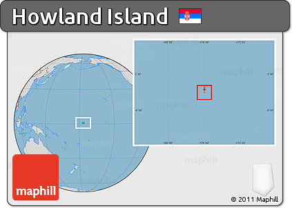Savanna Style Location Map of Howland Island, lighten, desaturated, land only
