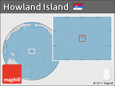 Savanna Style Location Map of Howland Island, lighten, desaturated, land only