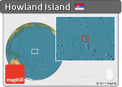 Savanna Style Location Map of Howland Island, satellite outside