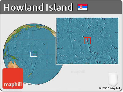 Savanna Style Location Map of Howland Island, satellite outside