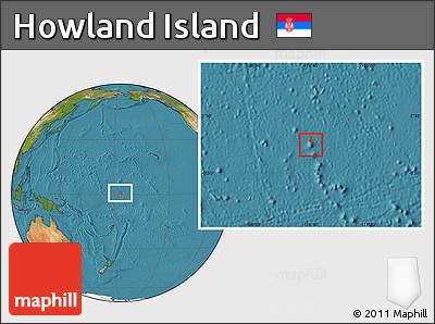 Savanna Style Location Map of Howland Island, satellite outside