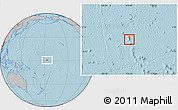 Shaded Relief Location Map of Howland Island, gray outside, hill shading