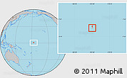 Shaded Relief Location Map of Howland Island, gray outside