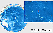 Shaded Relief Location Map of Howland Island, highlighted continent