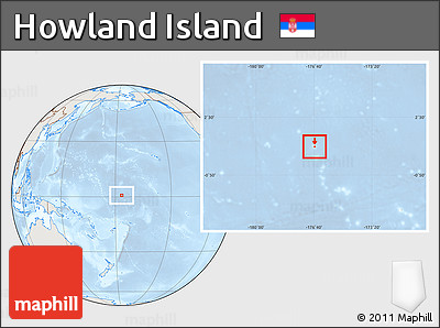 Shaded Relief Location Map of Howland Island, lighten