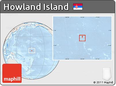 Shaded Relief Location Map of Howland Island, lighten