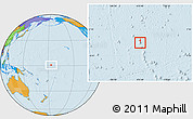 Shaded Relief Location Map of Howland Island, political outside