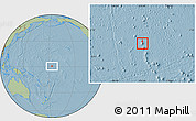 Shaded Relief Location Map of Howland Island, savanna style outside, hill shading