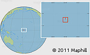 Shaded Relief Location Map of Howland Island, savanna style outside