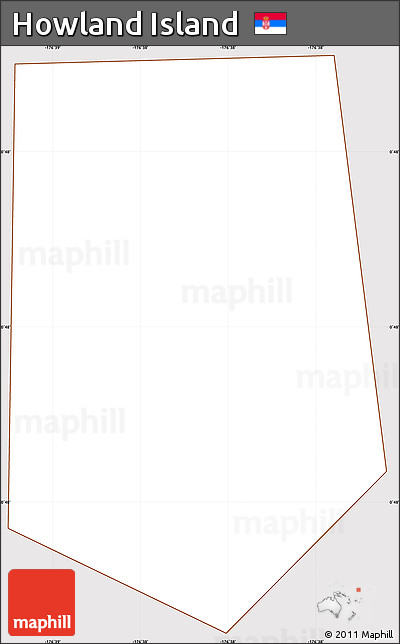 Classic Style Simple Map of Howland Island, cropped outside