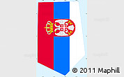 Flag Simple Map of Howland Island, single color outside, borders and labels, flag rotated