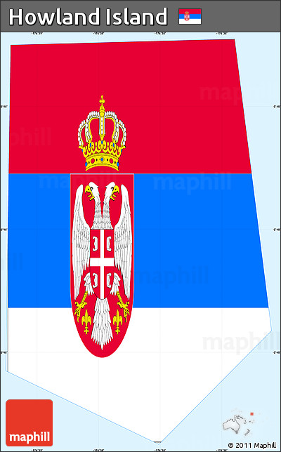 Flag Simple Map of Howland Island, single color outside