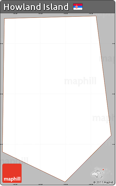 Gray Simple Map of Howland Island, cropped outside