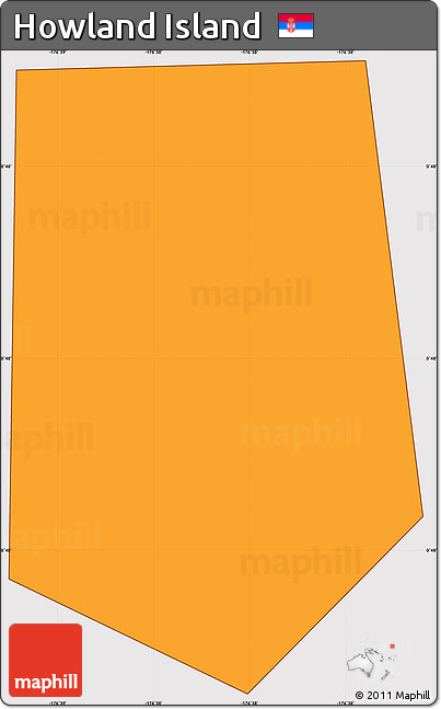 Political Simple Map of Howland Island, cropped outside
