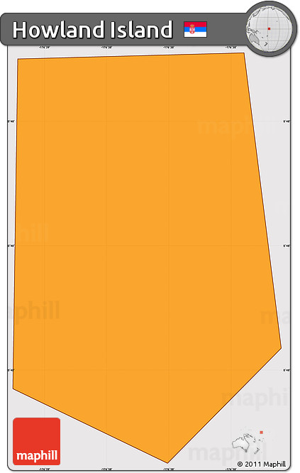 Political Shades Simple Map of Howland Island, cropped outside