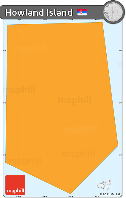 Political Shades Simple Map of Howland Island