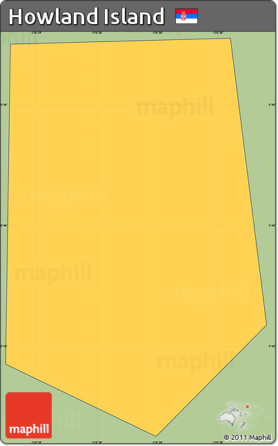 Savanna Style Simple Map of Howland Island, cropped outside